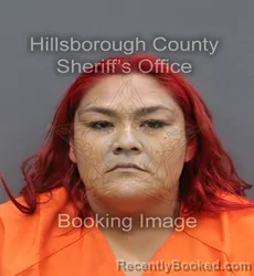 Mugshot of Zenia Lee Rodriguez booked in Hillsborough County, Florida on August 27, 2026