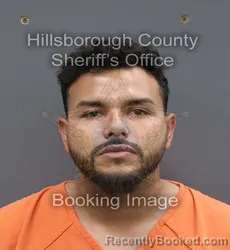 Mugshot of Richard K Murillo Sanchez booked in Hillsborough County, Florida on August 27, 2026