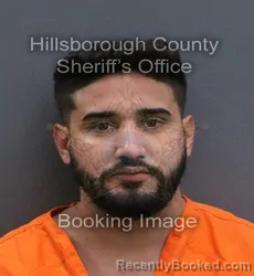 Mugshot of Frank Michel Mascareno Sanchez booked in Hillsborough County, Florida on August 27, 2026