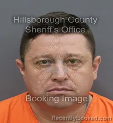 Mugshot of Jhon Edilberto Espinosa booked in Hillsborough County, Florida on August 27, 2026