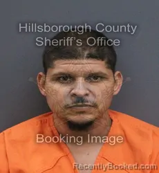 Mugshot of Angel David Rivera Medina booked in Hillsborough County, Florida on August 27, 2026
