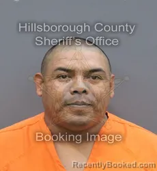 Mugshot of Wilson Omar Calix Espinoza booked in Hillsborough County, Florida on August 28, 2026