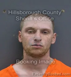 Mugshot of Caleb Marshall Huffman booked in Hillsborough County, Florida on August 30, 2026