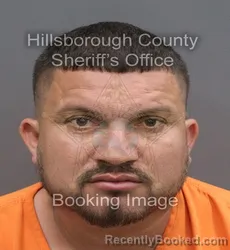 Mugshot of Omar Flores Benitez booked in Hillsborough County, Florida on August 30, 2026