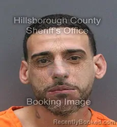 Mugshot of Manny Jose Fuentes booked in Hillsborough County, Florida on August 30, 2026