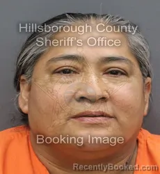 Mugshot of Candelaria Ana Lus Mendez Cortes booked in Hillsborough County, Florida on August 31, 2026