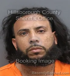 Mugshot of Eddie Braian Oquendo Gonzalez booked in Hillsborough County, Florida on August 31, 2026