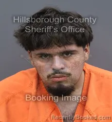 Mugshot of Diego Sebastian Cuestas booked in Hillsborough County, Florida on September 2, 2026