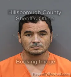 Mugshot of Oscar Yovani Reyes Hernandez booked in Hillsborough County, Florida on September 16, 2026