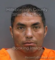 Mugshot of JUAN CARLOS VEGA PALOMARES booked in Hillsborough County, Florida on March 10, 2026
