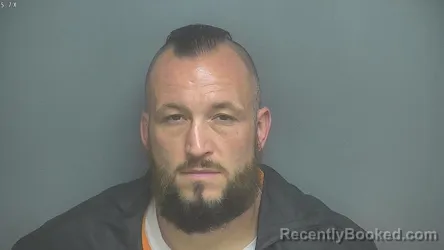 Mugshot of Travis Lee Davidson booked in Amherst County, Virginia on August 7, 2026