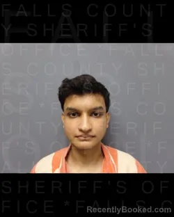 Mugshot of Dhruv Mangukiya booked in Falls County, Texas on September 30, 2026