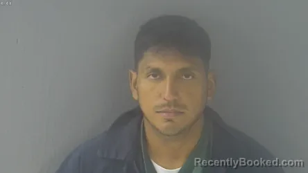 Mugshot of Adrian Gustavo Naranjo booked in New Kent County, Virginia on August 21, 2026