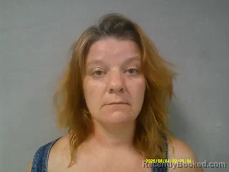 Mugshot of Sarah Elizabeth Roberts booked in Gilmer County, West Virginia on August 4, 2026