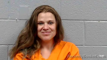 Mugshot of Jessica Louise Burkhamer booked in Greenbrier County, West Virginia on October 14, 2026