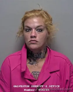 Mugshot of Kayla Marie Purl booked in Galveston County, Texas on September 15, 2026
