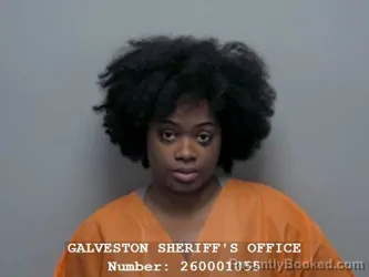 Mugshot of Donisha Aisha Howard booked in Galveston County, Texas on September 15, 2026