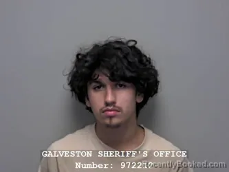 Mugshot of Jordan Angel Acosta booked in Galveston County, Texas on September 15, 2026