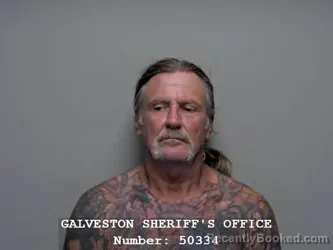 Mugshot of James Lewis Crisp booked in Galveston County, Texas on September 15, 2026