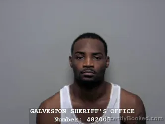 Mugshot of Truveon Tramell Casimere booked in Galveston County, Texas on September 16, 2026