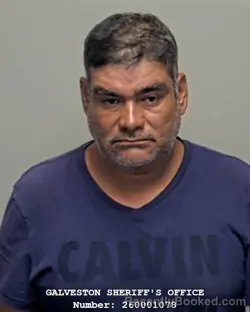 Mugshot of Anselmo &Nbsp; Zuniga Hernandez booked in Galveston County, Texas on September 16, 2026
