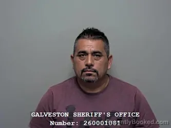 Mugshot of Salvador &Nbsp; Martinez Cardenas booked in Galveston County, Texas on September 16, 2026