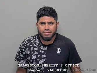 Mugshot of Geremias Nectali Ramirez Ramos booked in Galveston County, Texas on September 16, 2026