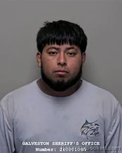 Mugshot of Angel Gustavo Mendoza Martinez booked in Galveston County, Texas on September 16, 2026