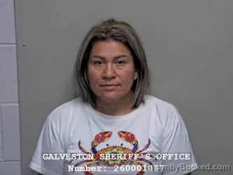 Mugshot of Abigail &Nbsp; Gamez Mejia booked in Galveston County, Texas on September 17, 2026