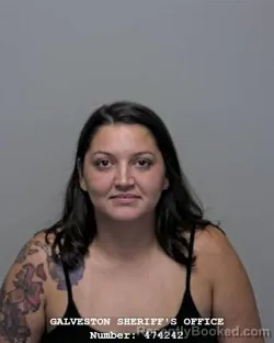 Mugshot of Sharla Yvonne Schatelowitz booked in Galveston County, Texas on September 17, 2026