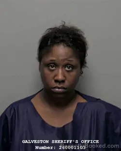 Mugshot of Uniquial Leasheeleala Smith booked in Galveston County, Texas on September 17, 2026