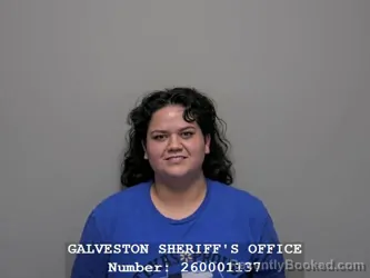 Mugshot of Selena Marie Morales booked in Galveston County, Texas on September 18, 2026
