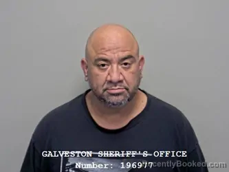 Mugshot of Christobal Ray Rivera booked in Galveston County, Texas on October 1, 2026