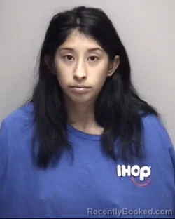Mugshot of MERCEDES ANA SOLIZ booked in Galveston County, Texas on April 27, 2026