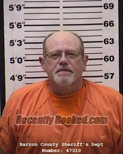 Booking photo from Barron County, Wisconsin