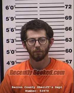 Booking photo from Barron County, Wisconsin