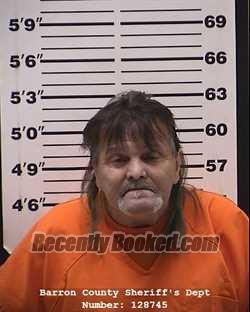 Booking photo from Barron County, Wisconsin