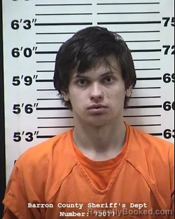 Mugshot of Caden Clarence Mickelson booked in Barron County, Wisconsin on March 9, 2026