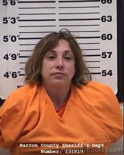 Mugshot of Laura Lanclos Cunningham booked in Barron County, Wisconsin on March 10, 2026