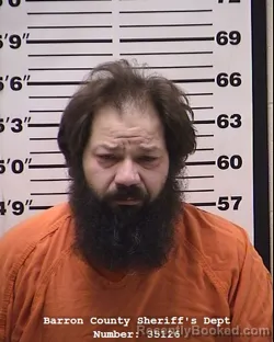 Mugshot of Matthew A Olson booked in Barron County, Wisconsin on March 20, 2026