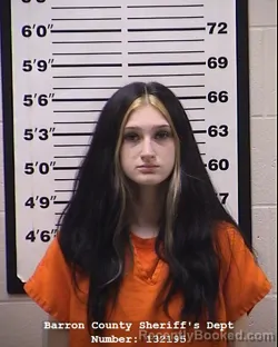 Mugshot of Arianna Isis Kendall booked in Barron County, Wisconsin on March 21, 2026