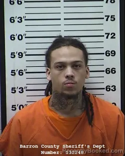 Mugshot of Ladarian Da con Gilmer booked in Barron County, Wisconsin on March 23, 2026