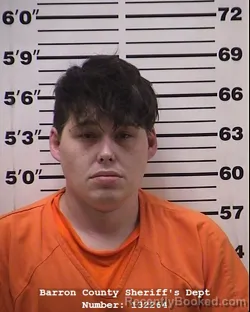 Mugshot of Trevor D Zimmermann martinson booked in Barron County, Wisconsin on March 24, 2026