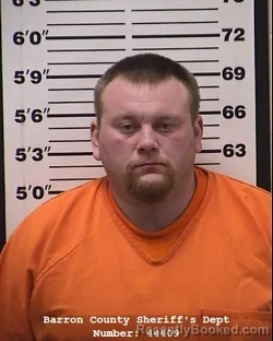 Mugshot of Zachary James Ruoho booked in Barron County, Wisconsin on March 28, 2026