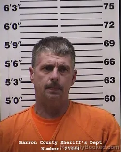 Mugshot of Justin Ray Johnson booked in Barron County, Wisconsin on April 3, 2026