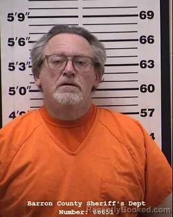 Mugshot of Dennis Keith Mittelstadt booked in Barron County, Wisconsin on April 3, 2026