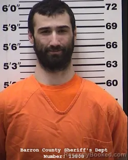 Mugshot of Garth William Brunette booked in Barron County, Wisconsin on April 11, 2026