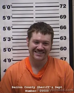 Mugshot of Alex Andrew Shearer booked in Barron County, Wisconsin on July 8, 2026