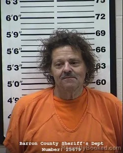 Mugshot of Bret A Paradise booked in Barron County, Wisconsin on August 3, 2026