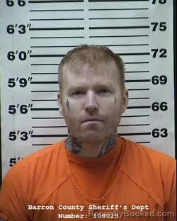 Mugshot of Logan Paul Frye booked in Barron County, Wisconsin on August 4, 2026